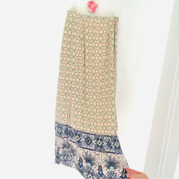 💕Pretty Bohemian Print Long Skirt SZ M - Picture 5 of 13